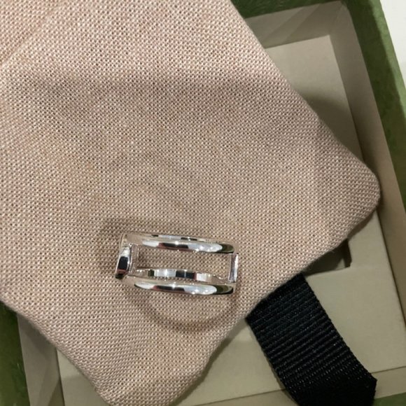 Gucci Interlocking Wide Open Band Ring Authentic NEW Sterling - Picture 4 of 9